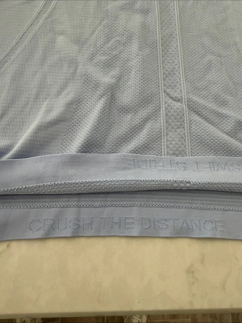 lululemon athletica Light Blue Racerback Tank Swiftly Tech hip length Lavendar